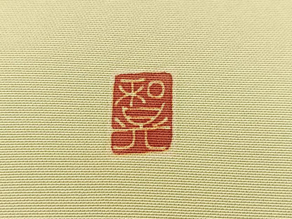 平和屋着物●本加賀友禅作家　庄田和晃　塩瀬　九寸名古屋帯　友禅　トキ　若菜色　正絹　逸品　BAAV6660yc