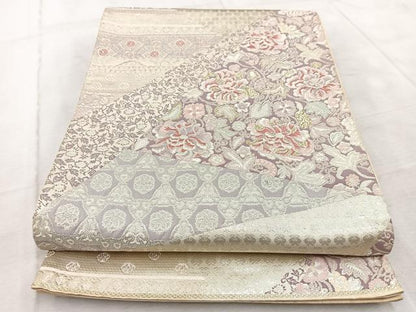 平和屋着物◎六通柄袋帯 唐織 昇雲寺 風裂取 金銀糸 正絹 逸品 BAAV6686yc