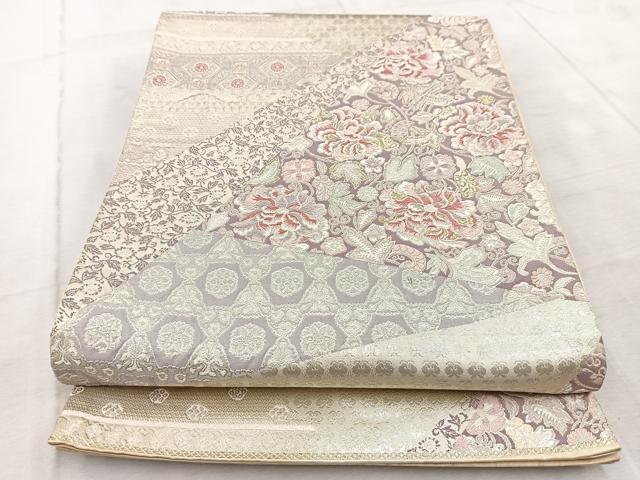 平和屋着物◎六通柄袋帯 唐織 昇雲寺 風裂取 金銀糸 正絹 逸品 BAAV6686yc