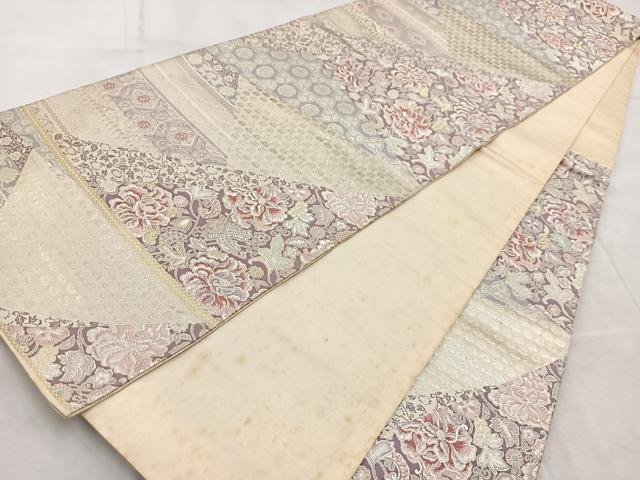平和屋着物◎六通柄袋帯 唐織 昇雲寺 風裂取 金銀糸 正絹 逸品 BAAV6686yc