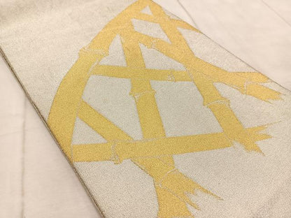 平和屋着物◎西陣 太鼓柄袋帯 綴れ 籬 金糸 証紙付き 正絹 逸品 BAAV6688yc