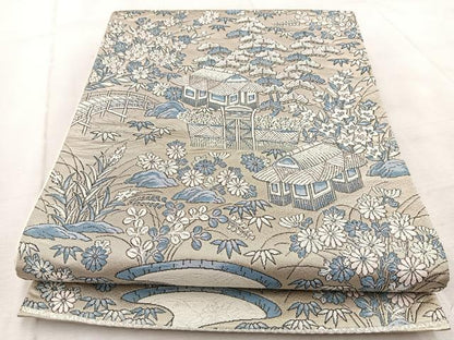 平和屋着物◎六通柄袋帯 唐織 御所解文 正絹 逸品 BAAV6693yc