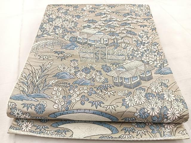 平和屋着物◎六通柄袋帯 唐織 御所解文 正絹 逸品 BAAV6693yc