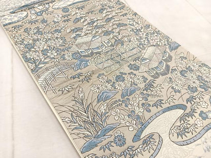 平和屋着物◎六通柄袋帯 唐織 御所解文 正絹 逸品 BAAV6693yc