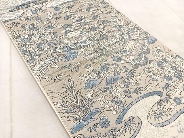 平和屋着物◎六通柄袋帯 唐織 御所解文 正絹 逸品 BAAV6693yc