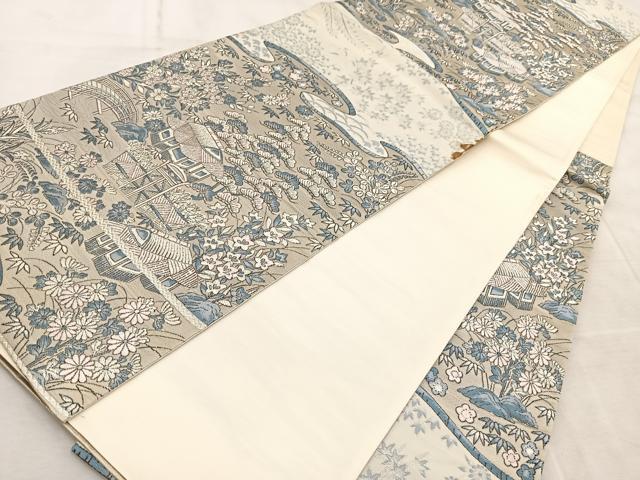 平和屋着物◎六通柄袋帯 唐織 御所解文 正絹 逸品 BAAV6693yc