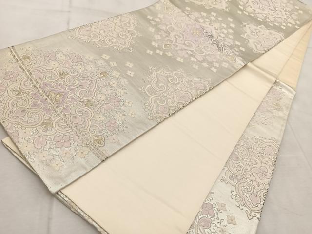平和屋着物◎六通柄袋帯 正倉院花文 金銀糸 正絹 逸品 BAAV6695yc