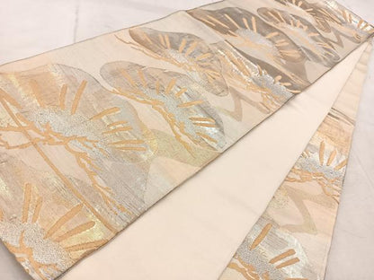 平和屋着物◎六通柄袋帯　笠松　金銀糸　正絹　逸品　BAAV6702yc
