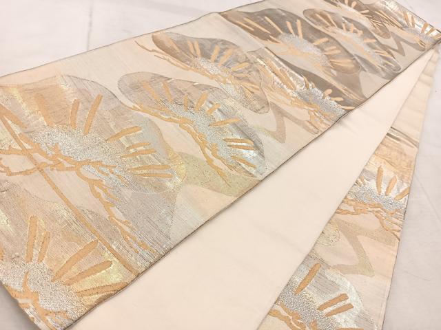 平和屋着物◎六通柄袋帯　笠松　金銀糸　正絹　逸品　BAAV6702yc
