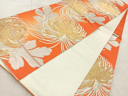 平和屋着物◎六通柄袋帯 唐織 乱菊 金銀糸 正絹 逸品 BAAV6704yc