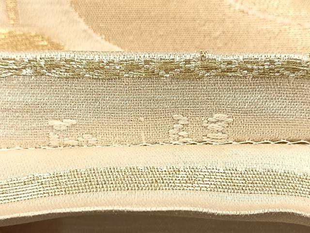 平和屋着物◎六通柄袋帯 枝梅文 金銀糸 正絹 逸品 BAAV6706yc