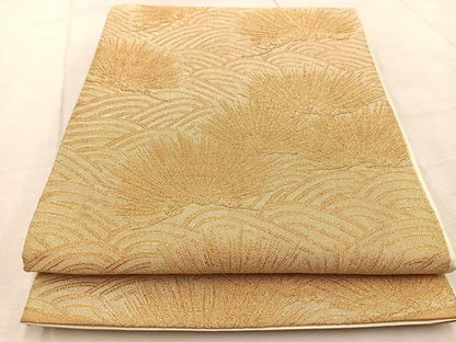 平和屋着物◎六通柄袋帯 浜松文 金糸 正絹 逸品 BAAV6710yc