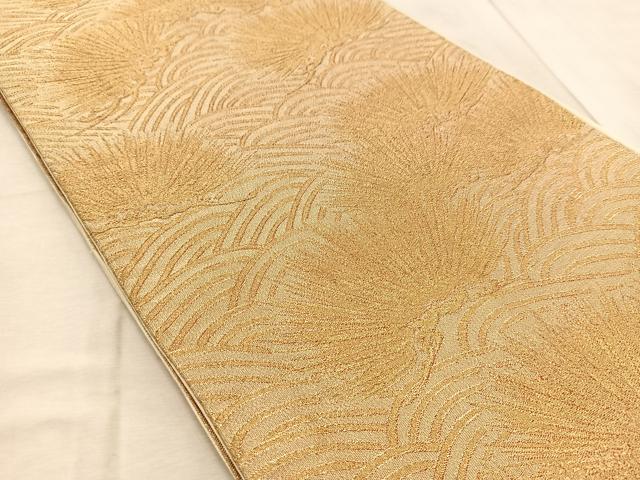 平和屋着物◎六通柄袋帯 浜松文 金糸 正絹 逸品 BAAV6710yc