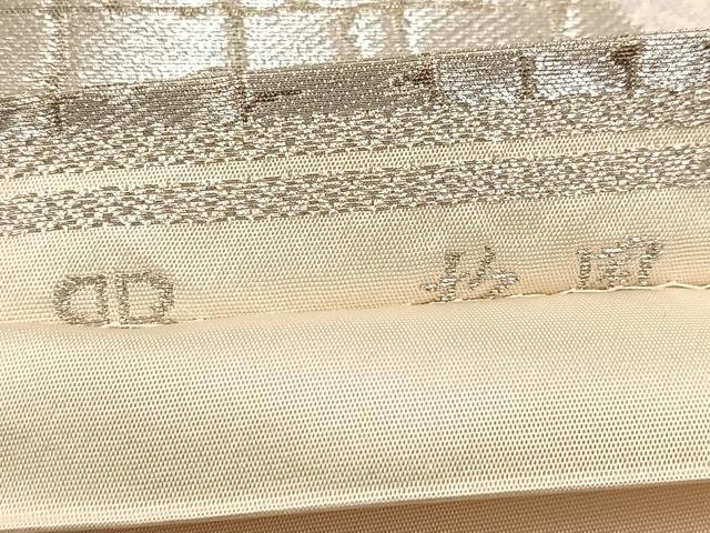 平和屋着物◎西陣　服部織物謹製　六通柄袋帯　唐織　松風　道長花文　金糸　正絹　逸品　BAAV6724yc