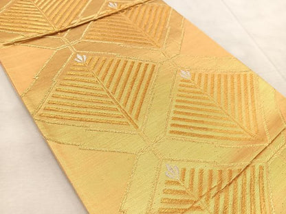 平和屋着物◎六通柄袋帯 松皮菱文 金銀糸 正絹 逸品 BAAV6741yc
