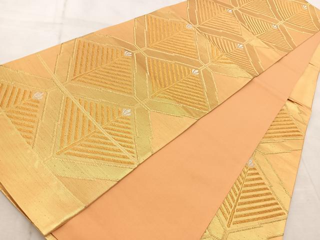平和屋着物◎六通柄袋帯 松皮菱文 金銀糸 正絹 逸品 BAAV6741yc