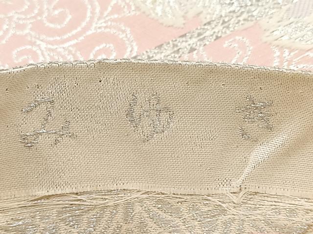 平和屋着物◎六通柄袋帯 唐織 みゆき 青海更紗 銀糸 正絹 逸品 BAAV6749yc