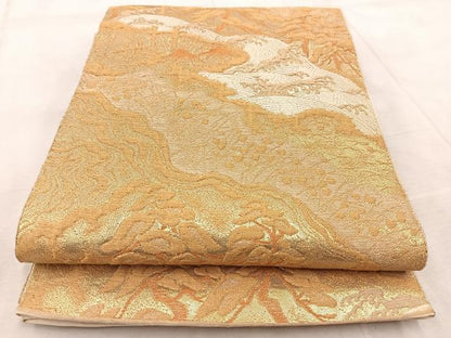 平和屋着物◎六通柄袋帯　浜松文　金糸　正絹　逸品　BAAV6751yc