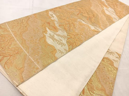 平和屋着物◎六通柄袋帯　浜松文　金糸　正絹　逸品　BAAV6751yc