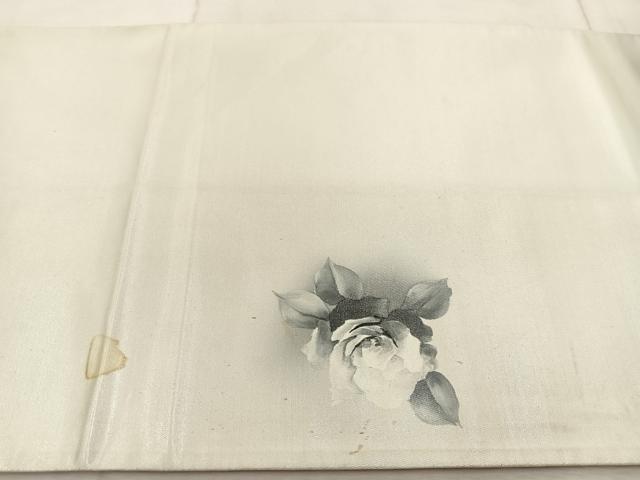 平和屋着物◎太鼓柄袋帯　草花文　手描き　引箔　正絹　逸品　BAAV6760yc