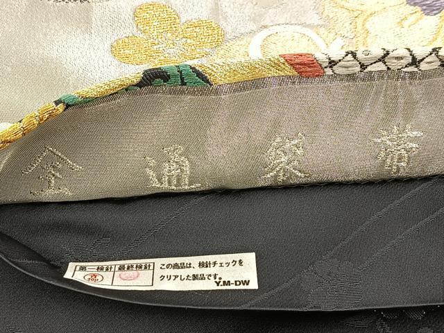 平和屋着物●全通柄袋帯 唐織 雪輪花文 金銀糸 正絹 逸品 BAAV6765yc
