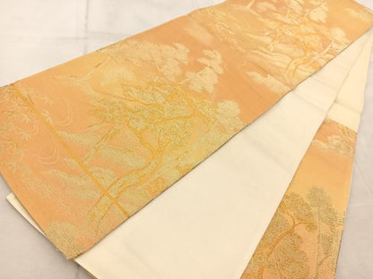 平和屋着物◎六通柄袋帯　初竹梅　金糸　正絹　逸品　BAAV6824yc