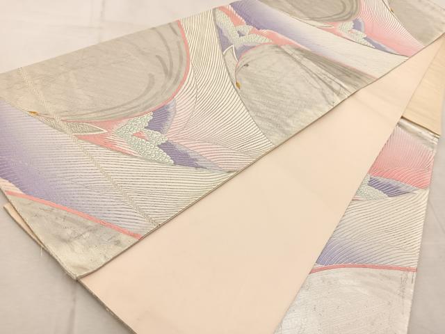 平和屋着物◎六通柄袋帯 唐織 飛鶴文 金銀糸 正絹 逸品