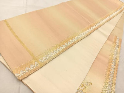 平和屋着物◎六通柄袋帯　正倉院花文　金銀糸　引箔　正絹　逸品　BAAV6828yc