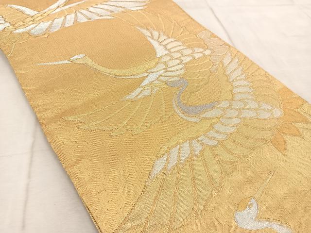 平和屋着物◎佐賀錦　六通柄袋帯　群鶴　金銀糸　正絹　逸品　BAAV6845yc