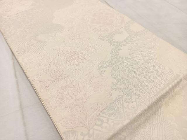 平和屋着物◎六通柄　本袋帯　唐織　道長華文様　正絹　逸品　BAAV6882yc