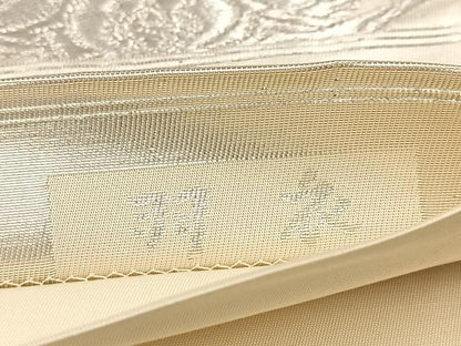 平和屋着物◎六通柄袋帯　羽衣　地紙蜀江花文　銀糸　正絹　逸品　BAAV6897yc