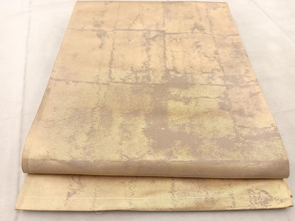 平和屋着物◎西陣　六通柄袋帯　石畳文　金糸　引箔　正絹　逸品　BAAV6904yc