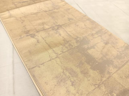 平和屋着物◎西陣　六通柄袋帯　石畳文　金糸　引箔　正絹　逸品　BAAV6904yc