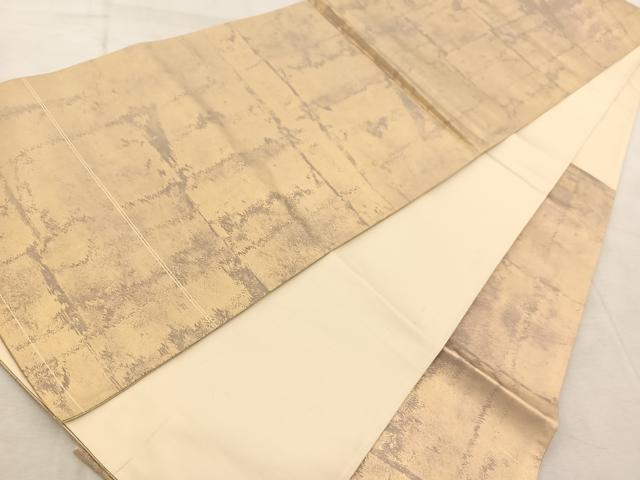 平和屋着物◎西陣　六通柄袋帯　石畳文　金糸　引箔　正絹　逸品　BAAV6904yc