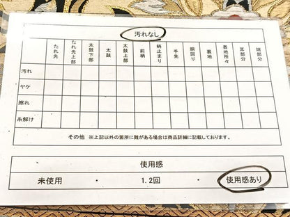 平和屋着物◎六通柄袋帯　宝相華　黒地　金銀糸　BAAV6926yc