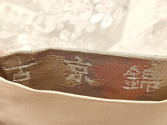 平和屋着物◎六通柄袋帯　古京錦　籬秋草文　金糸　二重引箔　正絹　逸品　BAAV7043yc