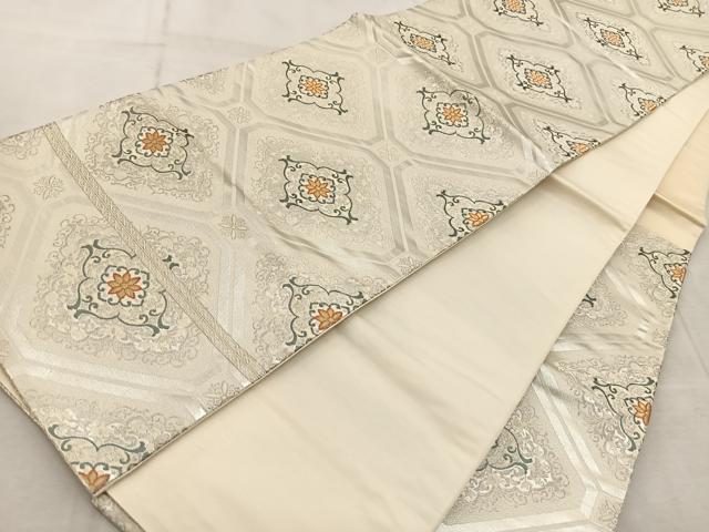 平和屋着物◎六通柄袋帯　蜀江花文　金銀糸　正絹　逸品　BAAV7074yc