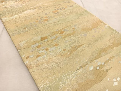 平和屋着物◎六通柄袋帯　箔散らし文様　金銀糸　引箔　正絹　逸品　BAAV7100yc