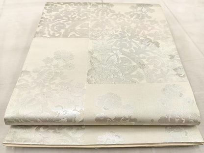 平和屋着物◎六通柄袋帯　校倉錦　更紗　銀糸　正絹　逸品　BAAV7101yc