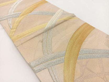 平和屋着物＊夏物 六通柄 本袋帯 唐織 芝草文 金銀糸 正絹 逸品 BAAV7111yc