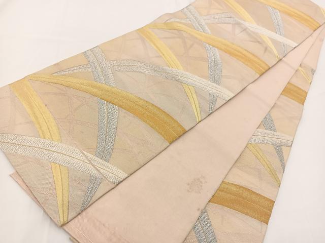 平和屋着物＊夏物 六通柄 本袋帯 唐織 芝草文 金銀糸 正絹 逸品 BAAV7111yc