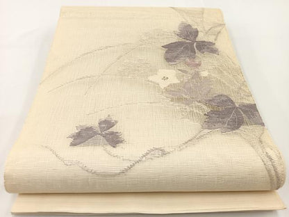 平和屋着物＊夏物 太鼓柄袋帯 すくい織 桔梗 銀糸 正絹 逸品 BAAV7116yc