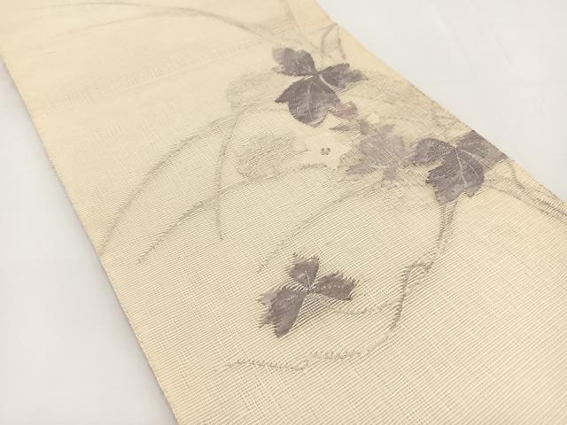 平和屋着物＊夏物 太鼓柄袋帯 すくい織 桔梗 銀糸 正絹 逸品 BAAV7116yc