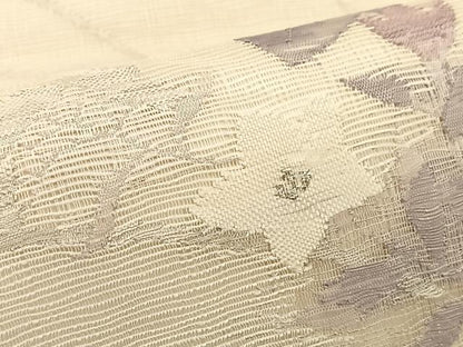 平和屋着物＊夏物 太鼓柄袋帯 すくい織 桔梗 銀糸 正絹 逸品 BAAV7116yc