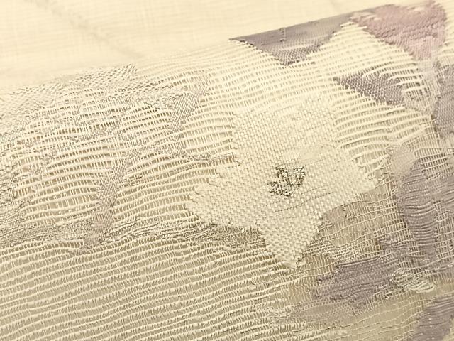 平和屋着物＊夏物 太鼓柄袋帯 すくい織 桔梗 銀糸 正絹 逸品 BAAV7116yc