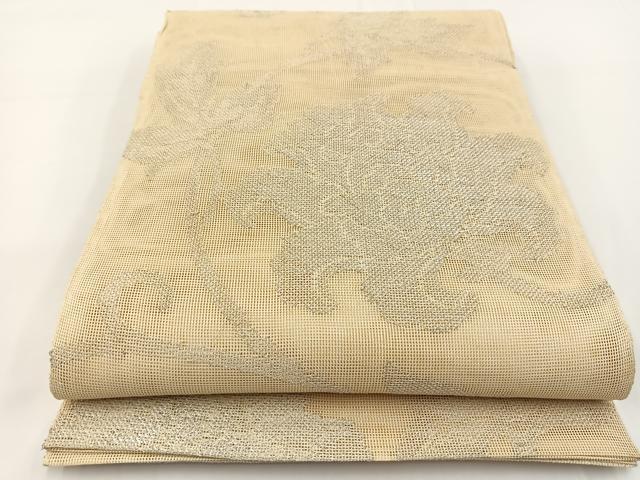 平和屋着物＊夏物 六通柄袋帯 更紗 銀糸 正絹 逸品 BAAV7118yc