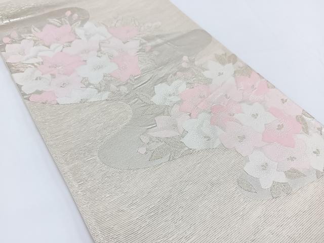 平和屋着物＊夏物 六通柄袋帯 桔梗 銀糸 正絹 逸品 BAAV7121yc