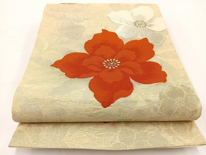 平和屋着物＊夏物 六通柄袋帯 舞花文 金銀糸 正絹 逸品 BAAV7122yc
