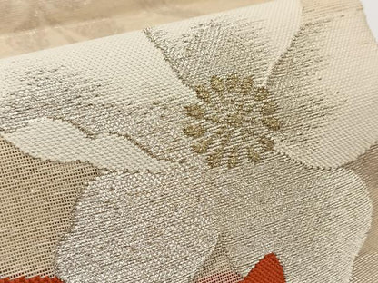 平和屋着物＊夏物 六通柄袋帯 舞花文 金銀糸 正絹 逸品 BAAV7122yc