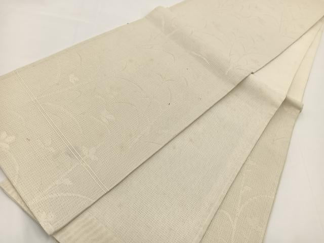 平和屋着物＊夏物 六通柄袋帯 草花文 銀糸 BAAV7123yc